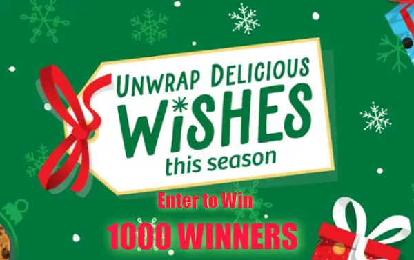Delicious Wishes Gift Exchange Sweepstakes: Win $10000 Cash or Instant Win Prizes (1000+ Winners)