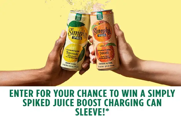 Drink Simply Spiked Juice Boost Sweepstakes: Win Free Can Sleeves with Phone Charger