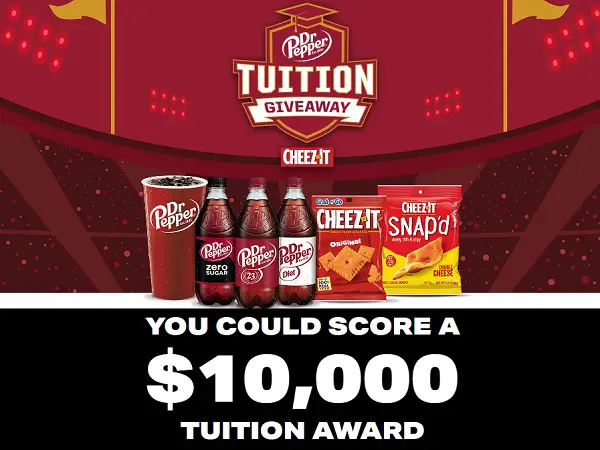 Dr Pepper & Cheez-It Tuition Giveaway 2025 – Win $10,000 Tuition Award + 1700 Instant Prizes!