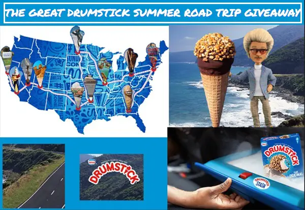 Drumstick Road Trip Giveaway: Win $25K Cash, Free Ice Cream for a Year & More