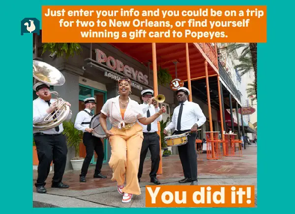 Find Poppy Sweepstakes: Win a Trip to New Orleans or $10 Popeyes Gift Card (1K+ Prizes)