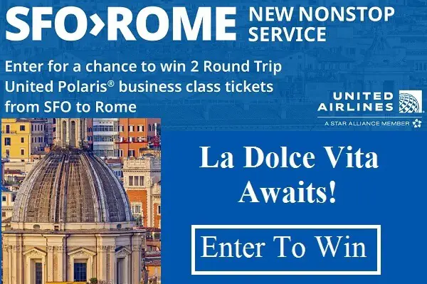 Fly SFO United Italy Trip Giveaway: Win a Trip to Rome