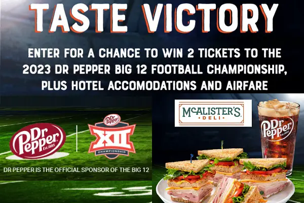 McAlister’s Dr Pepper Football Championship Trip Giveaway