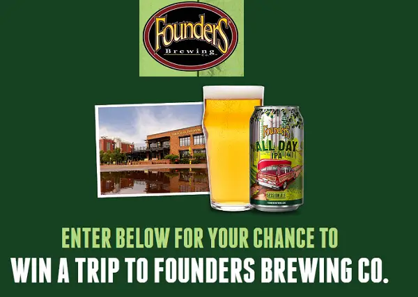 Founders Brewery Trip Giveaway: Win a Trip To Grand Rapids, Michigan & More (4 Winners)