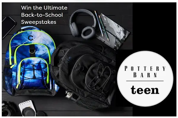 Pottery Barn Teen & Kids Free Back to School Giveaway: Win $3,000 in Free Gift Cards (2 Winners)