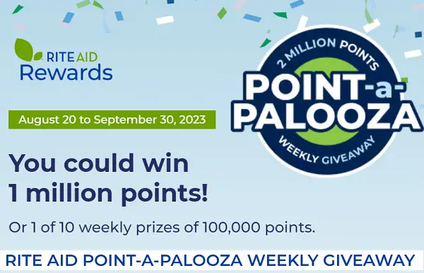 Rite Aid Rewards Points Giveaway: Win 1 Million Points & Weekly Prizes (60+ Winners)
