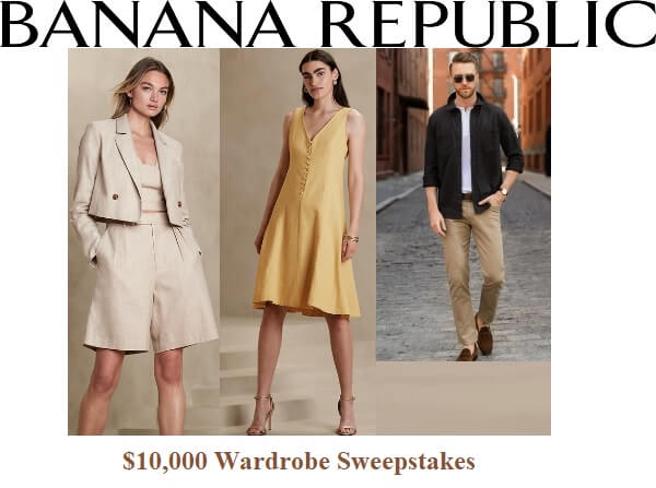 Banana Republic Wardrobe Giveaway: Win $10,000 in Free Gift Cards (5 Winners)