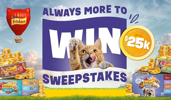 Friskies Wet Cat Food Sweepstakes – Win $25,000 & Weekly Purr-fect Prizes!
