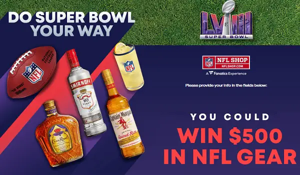 Game Day Your Way Sweepstakes: Win $500 NFLshop.com gift code (100 Winners)