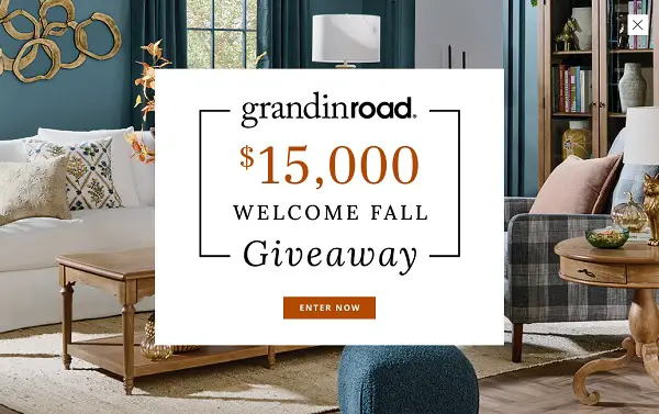 Grandin Road $15,000 Welcome Fall Giveaway – Win a $5,000 Grandin Road Gift Certificate!