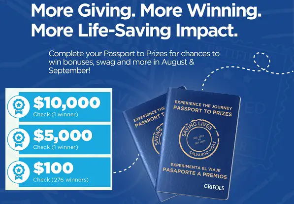 Grifols Plasma Cash Giveaway: Win Cash up to $10,000