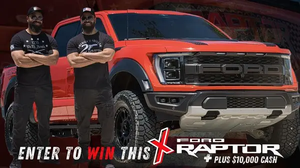 Hodgetwins Sweepstakes: Win a 2023 Ford Raptor + $10,000 cash