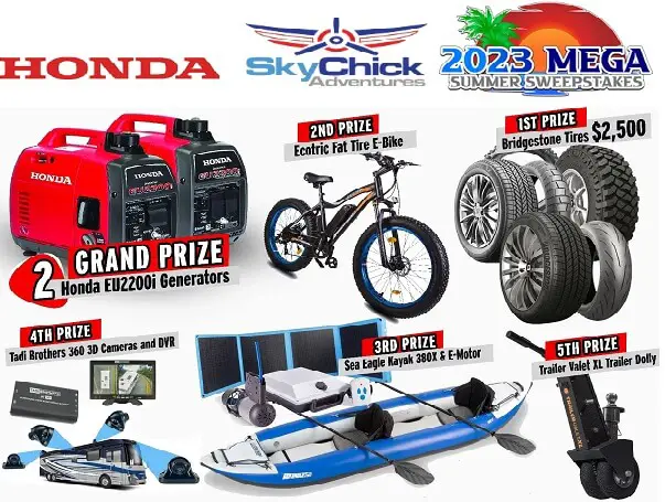 Honda Win Big 2023 Summer Giveaway: Win Free Generators, E-Bike, Tires, Camera System & More