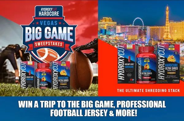 Hydroxycut Big Game Sweepstakes: Win a Trip to Las Vegas Game, Football Jersey & More