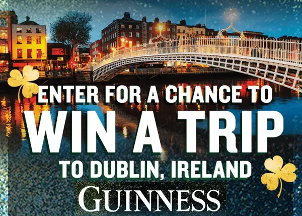Guinness St Patrick’s Day Ireland Trip Giveaway: Win a Trip Pack & $1,000 Gift Card