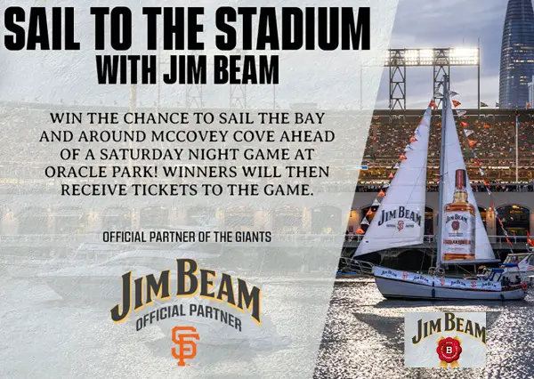 Jim Beam Giants Sweepstakes: Win Free Tickets to Giants Game & Sail the Bay