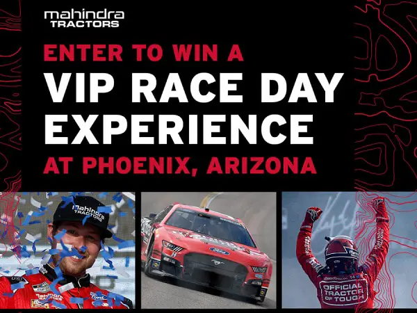 Mahindra Sweepstakes: Win a Trip to NASCAR Cup Series Championship & Merch