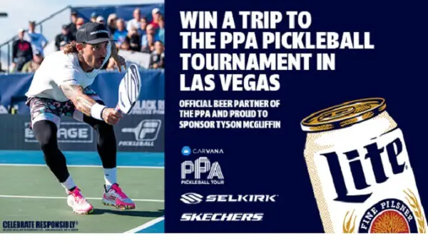 Miller Lite Pickleball Sweepstakes: Win a Trip to Las Vegas PPA Pickleball Tournament