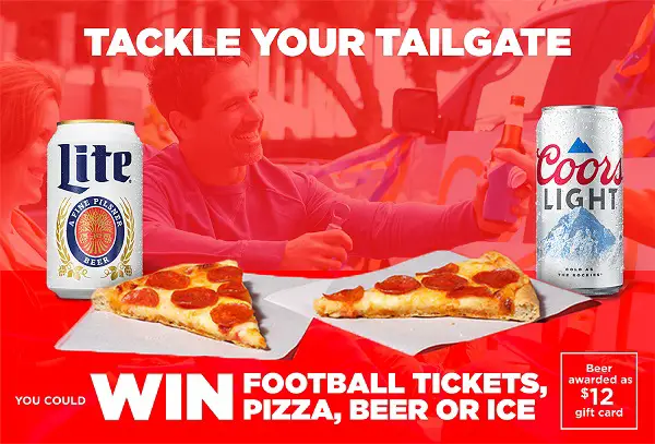 Miller Lite Tailgate Giveaway: Instant Win Football Tickets, Free Beers or Pizzas (1K+ Winners)