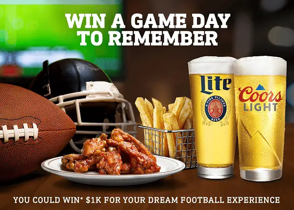 Molson Coors Football Giveaway: Win Cash in $1,000 Check (45 Winners)