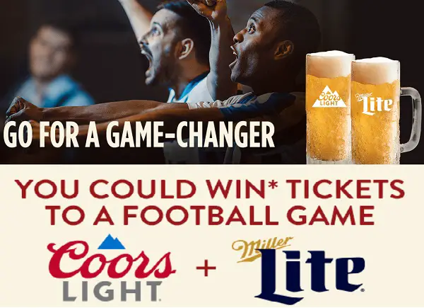 Molson Coors Game Day Football Giveaway: Win Free Trips & Game Tickets (8 Winners)