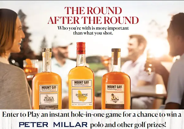 Mount Gay Rum Apres Golf Giveaway: Instant Win Peter Millar Polo T-Shirts & Free Golf Gear