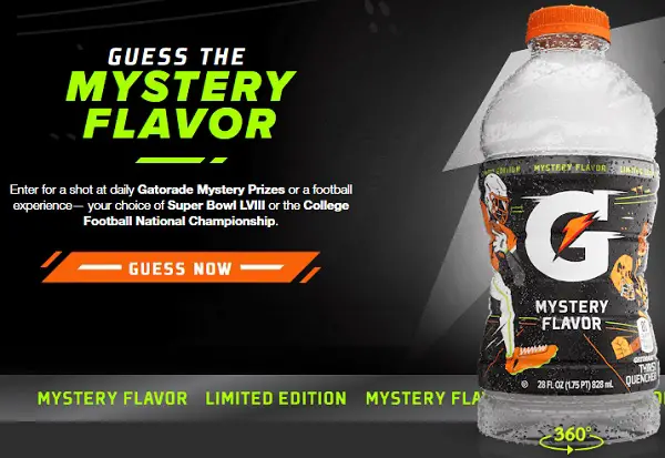 Gatorade Mystery Flavor Sweepstakes and Instant Win Game (9000+ Prizes)