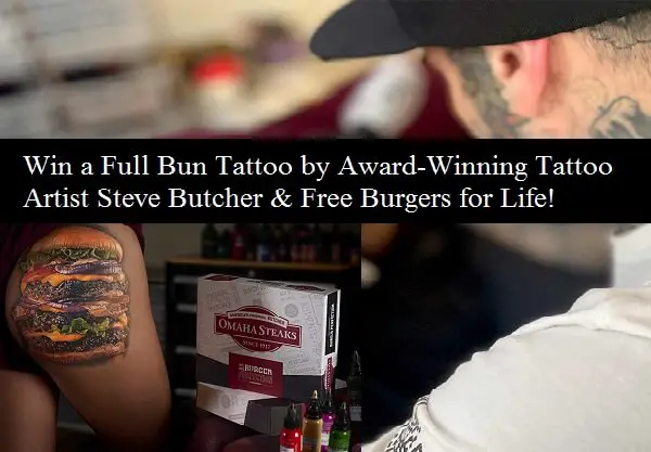Omaha Steaks Tattoo & Free Burgers for Life Giveaway