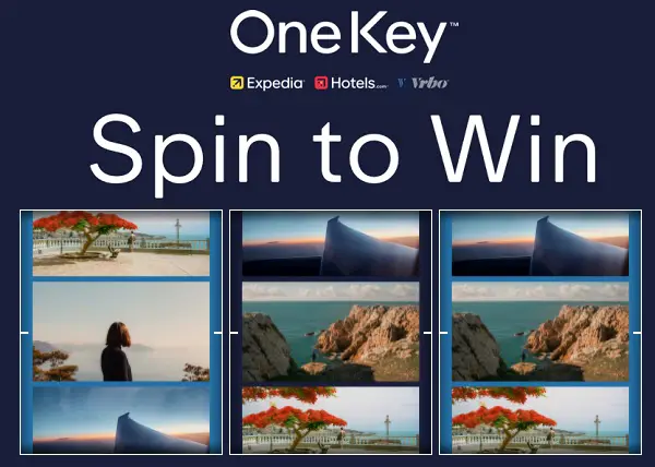 Expedia One Key Spin to Win Sweepstakes: Win $10000 in OneKeyCash!