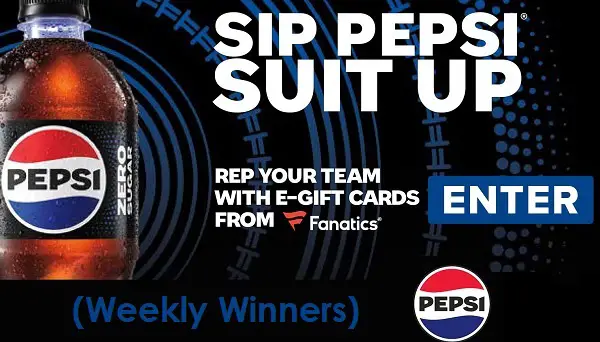 Pepsi Zero Sugar Football Sweepstakes: Win Fanatics Gift Cards For Free (Weekly Winners)