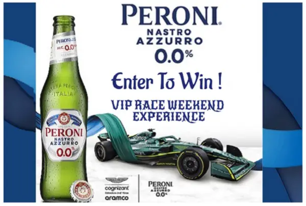 Peroni Grand Prix Sweepstakes: Win a Trip to Las Vegas Race Event, Free Merch & More (600+ Prizes)