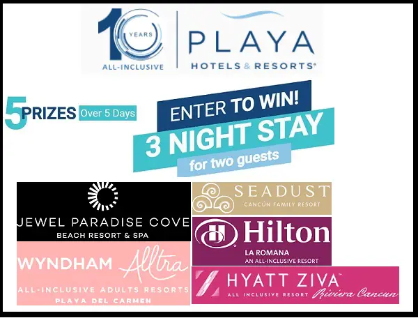 Playa Resort Vacation Giveaway: Win Free Stays for 2 at Luxury Resorts (5 Winners)