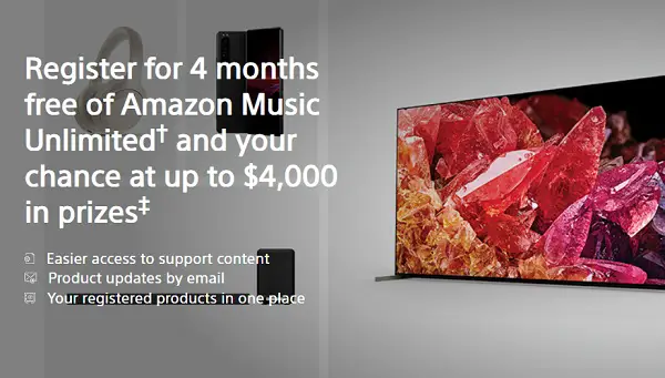 Sony Product Registration Giveaway: Win $1000 Visa Gift Card or Free Products! (21 Winners)