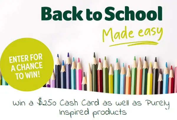 Purely Inspired Back to School Giveaway: Win Cash and Nutritious Products (3 Winners)