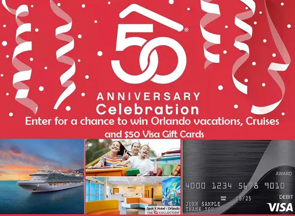 Red Roof 50th Anniversary Sweepstakes: Win a Vacation or Gift Cards!