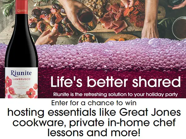 Riunite Wine Life’s Better Shared Sweepstakes: Win cookware set or gift cards! (30 winners)