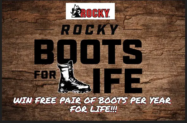 Rocky Boots For Life Sweepstakes: Win Free Pair of Boots Every Year