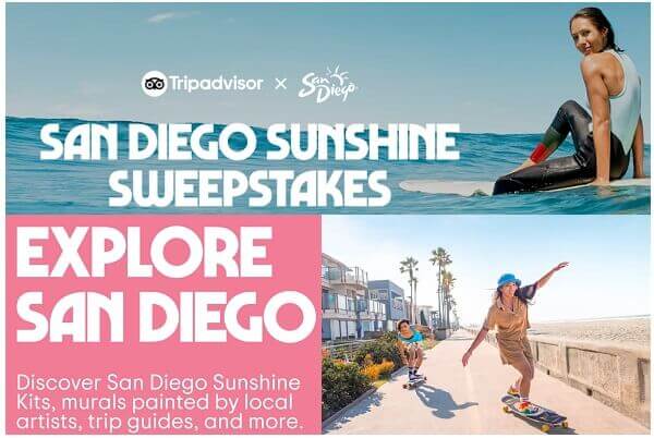 San Diego Sunshine Sweepstakes: Win Free Travel Package (200 Winners)!