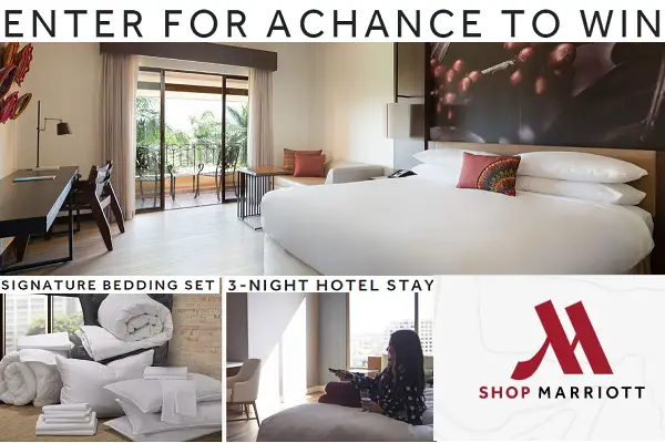 Shop Marriott Sweepstakes: Win Bedding Set & 2-Night Free Hotel Stay