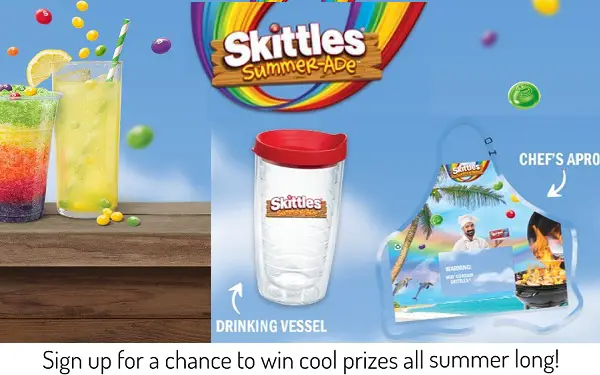 SKITTLES Summer Giveaway: Instant Win Free Tumbler & Aprons (600+ Winners)