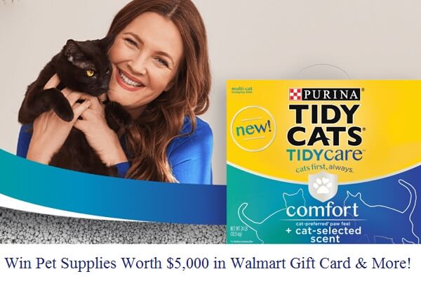 Tidy Care Refresh Contest: Win $5,000 Walmart Gift Card, Free Cat litter for 1 Year & More