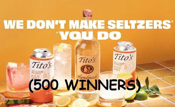Tito’s and Soda Sweepstakes: Win a Free Cooler (500 Winners)