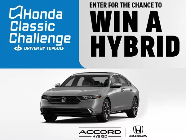 Topgolf Honda Classic Challenge Sweepstakes: Win a 2026 Honda Hybrid Vehicle