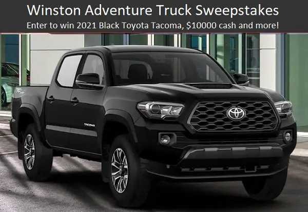 Winston Adventure Truck Sweepstakes: Win Toyota Truck, $12000 Cash and More!