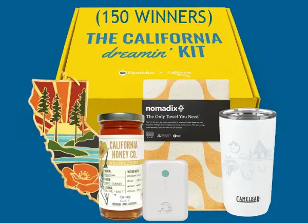 TripAdvisor California Free Dreamin' kit Giveaway (150 Winners)