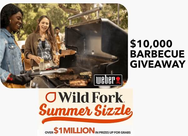 Wild Fork Summer Sizzle Barbecue Giveaway: Instant Win $10K Free Grill Set & More (100K+ Prizes)