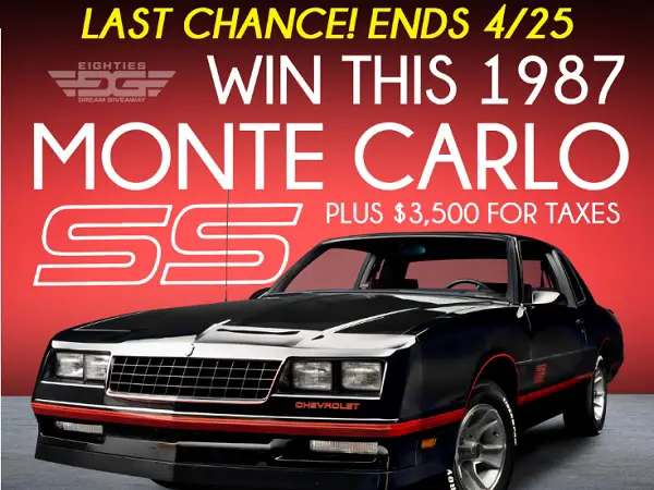 Win a 1987 Chevy Monte Carlo SS from Dream Giveaway