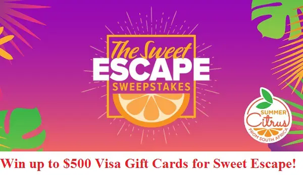 Sweet Escape Summer Giveaway: Win Free Visa Gift Cards up to $500 (5 Winners)