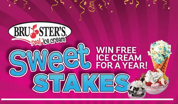 Bruster’s Sweepstakes: Win Free Ice Cream for a Year (10 Winners)