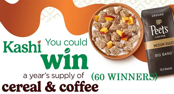 Win Kashi Cereal and Peets Coffee for a Year! (60 Winners)
